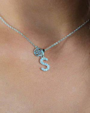 LUXURY LETTERS S INITIAL PENDANT SILVER