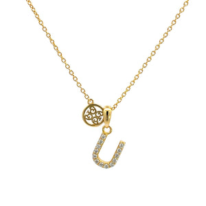 LUXURY LETTERS U INITIAL PENDANT GOLD