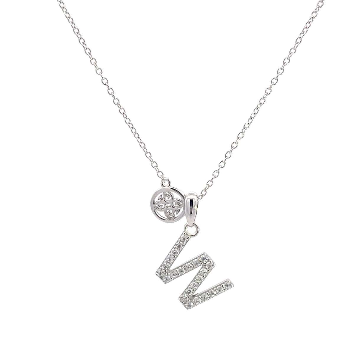 LUXURY LETTERS W INITIAL PENDANT SILVER