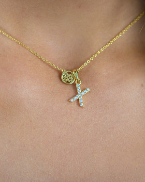 LUXURY LETTERS X INITIAL PENDANT GOLD