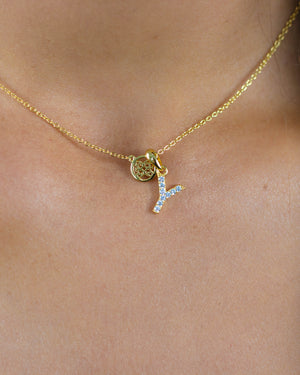 LUXURY LETTERS Y INITIAL PENDANT GOLD