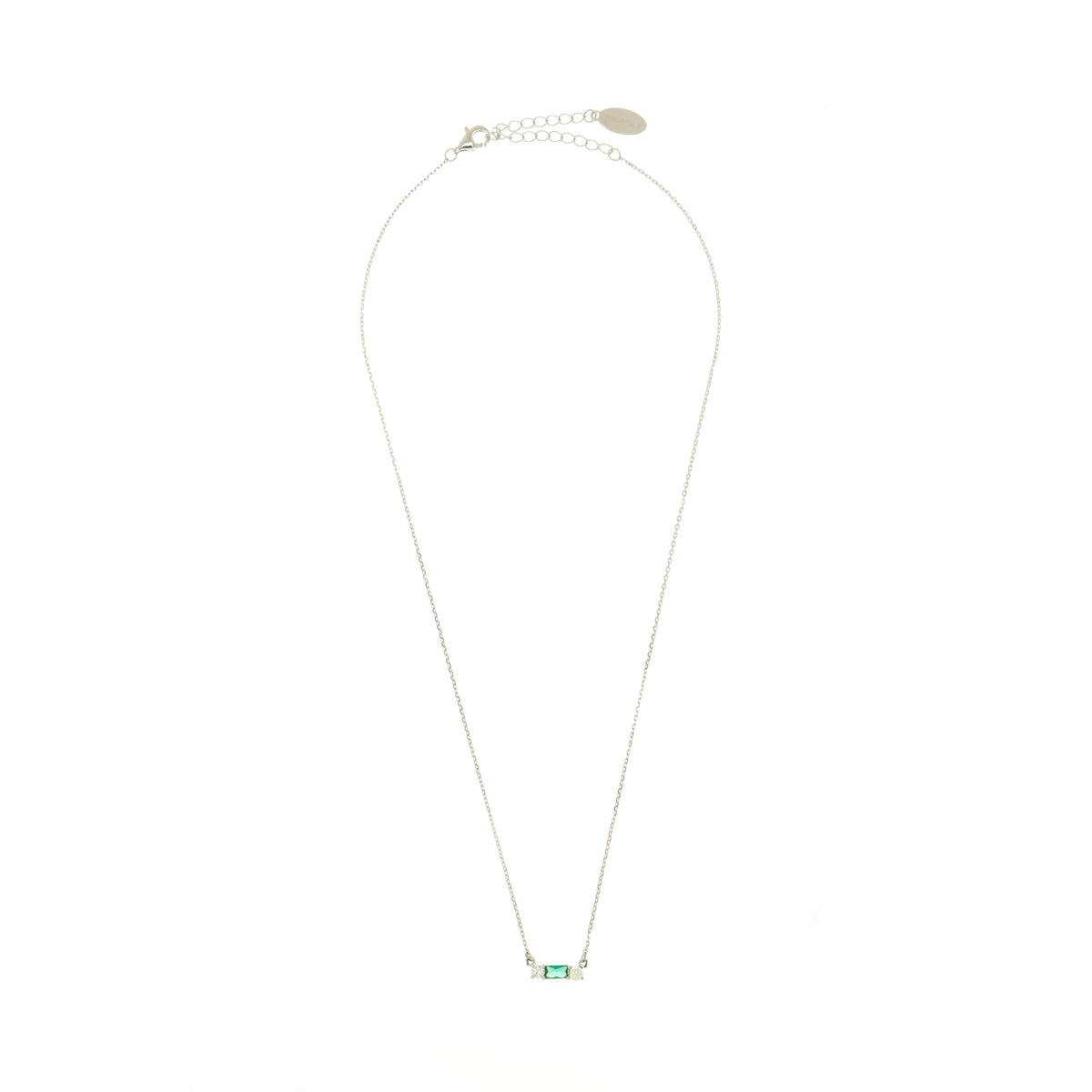 EMERALD ISLE FRESHWATER PEARL NECKLACE IN EMERALD AND SILVER
