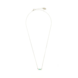 EMERALD ISLE FRESHWATER PEARL NECKLACE IN EMERALD AND SILVER