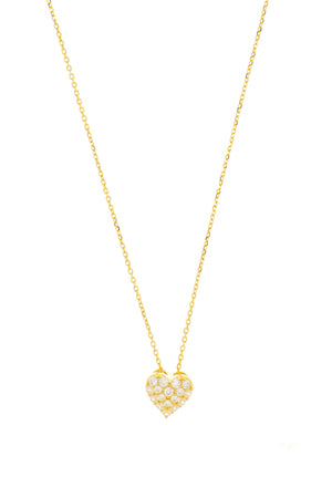 SWEETHEART SPARKLY HEART PENDANT GOLD