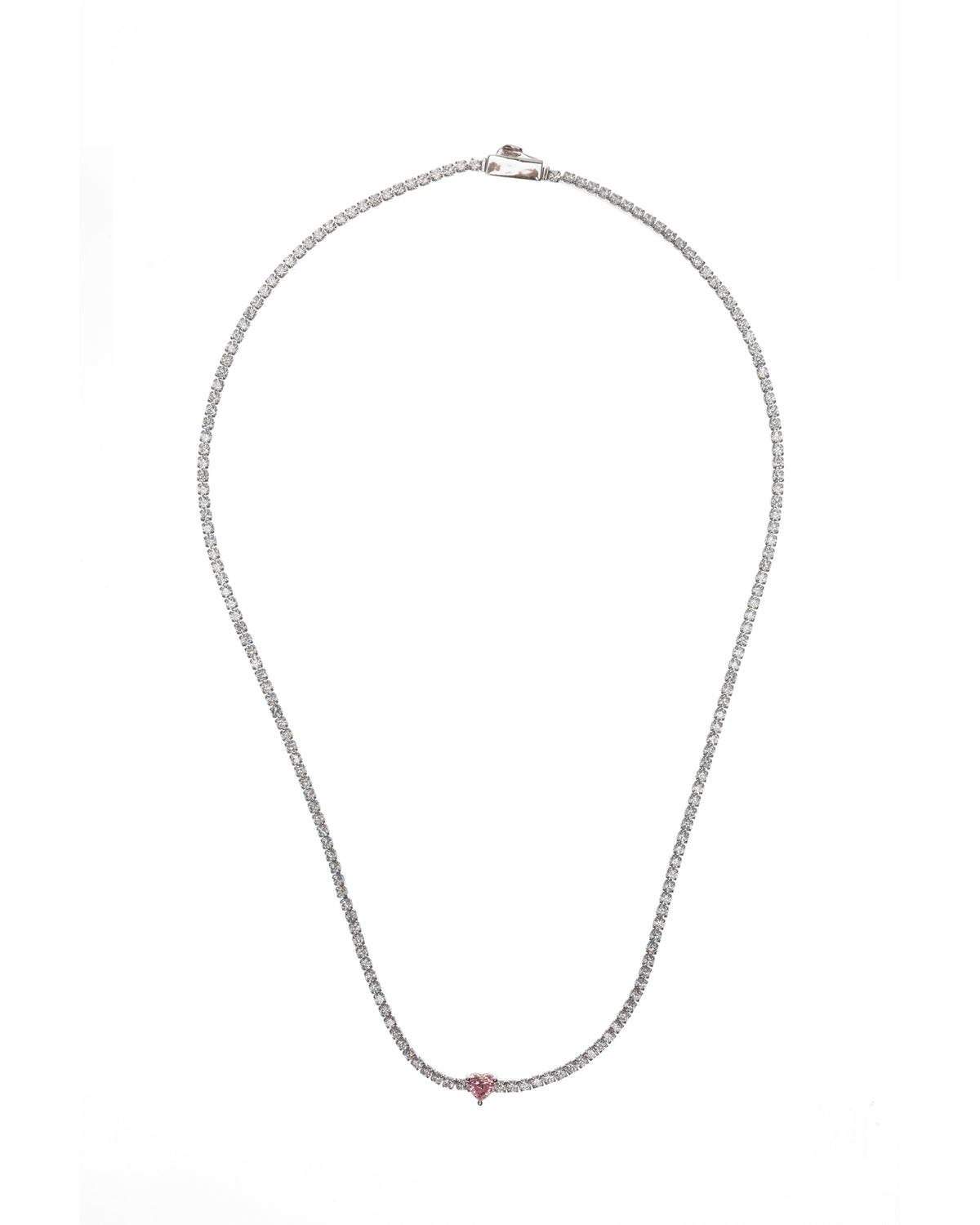SWEETHEART TENNIS NECKLACE SILVER 42CM