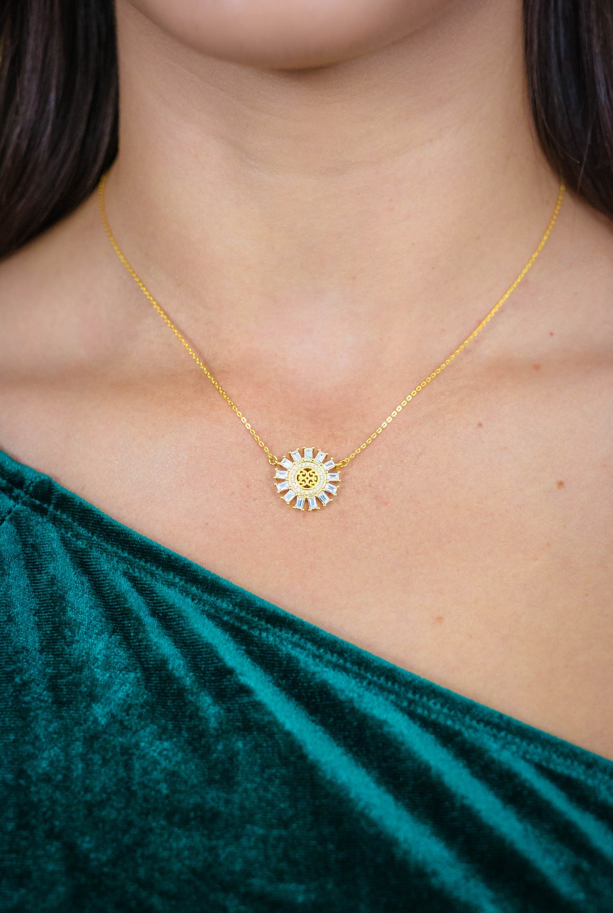 MY ONLY SUNSHINE BAGUETTE PENDANT GOLD