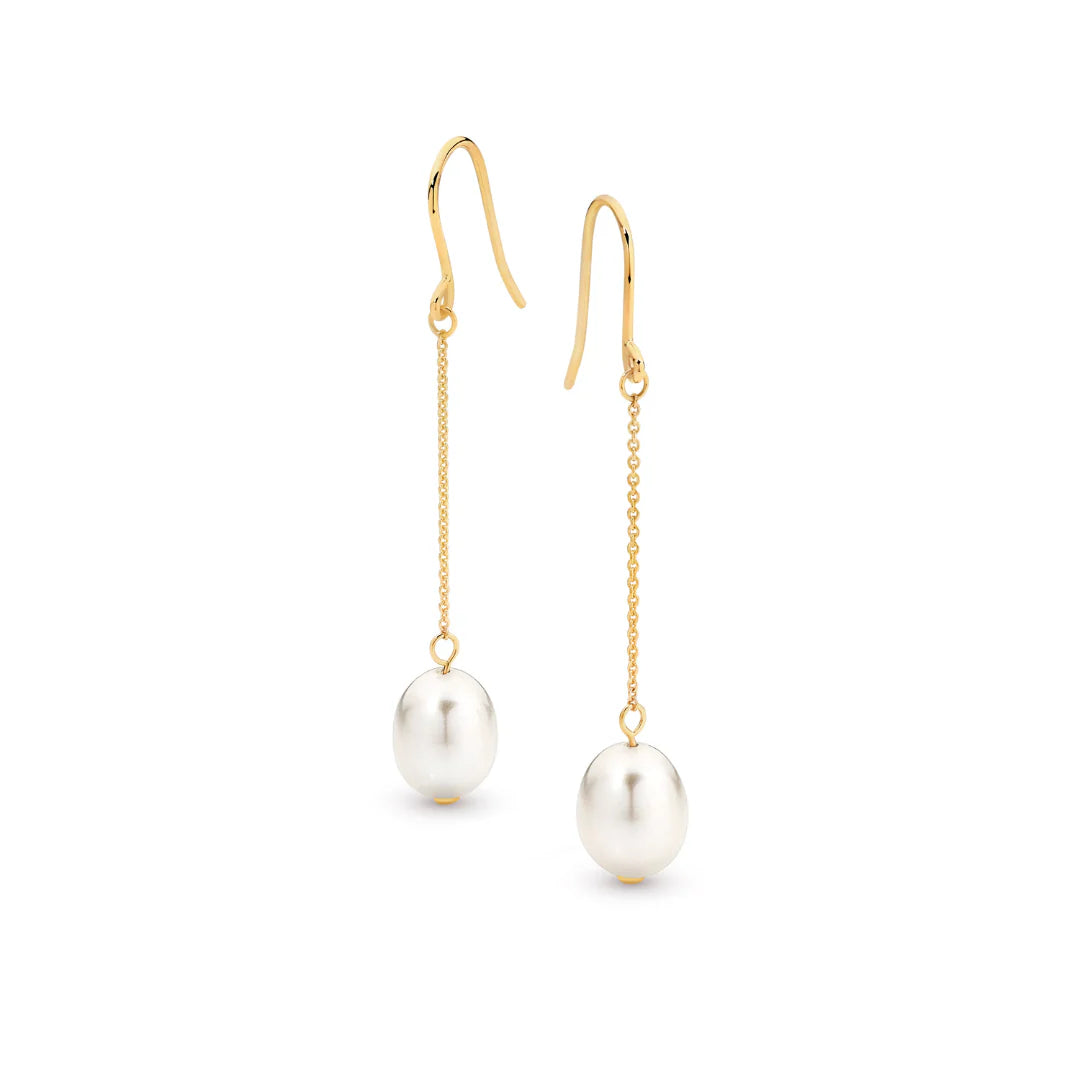 9K Freshwater Pearl Drop 7.5-8mm Ivy Earrings