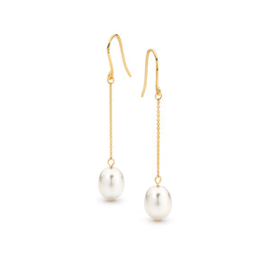 9K Freshwater Pearl Drop 7.5-8mm Ivy Earrings