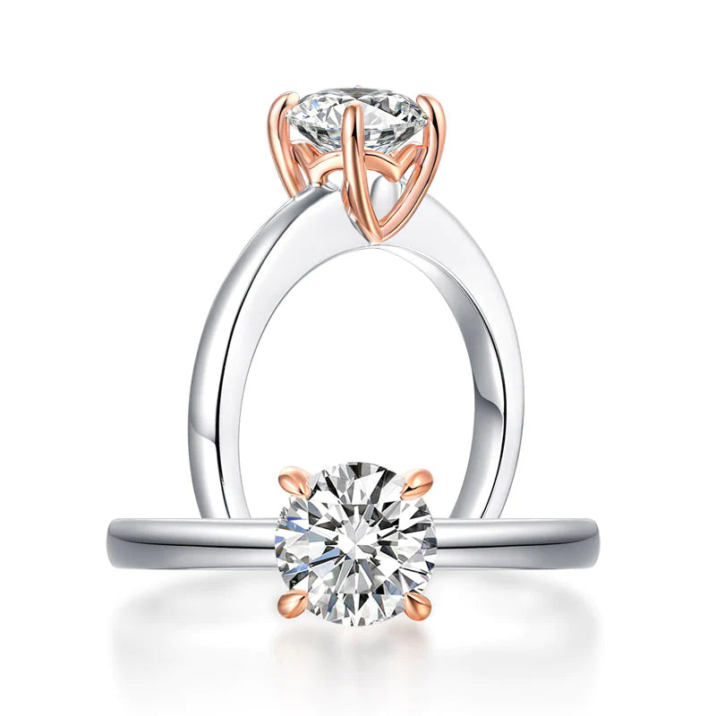 14K White &amp; Rose Gold Lab Grown 1ct Diamond Ring MLGR003