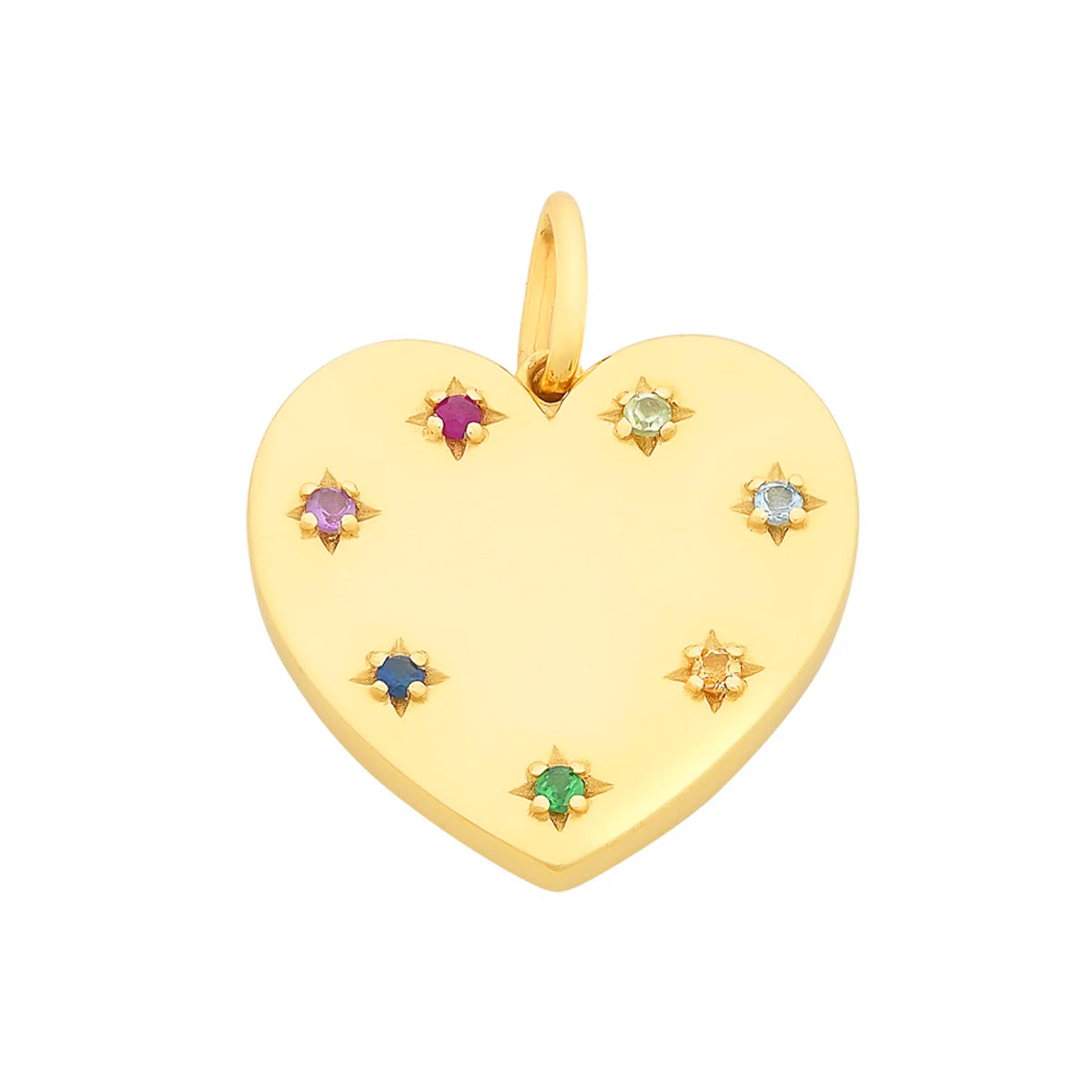 9CT Multi Colourstone Heart Pendant