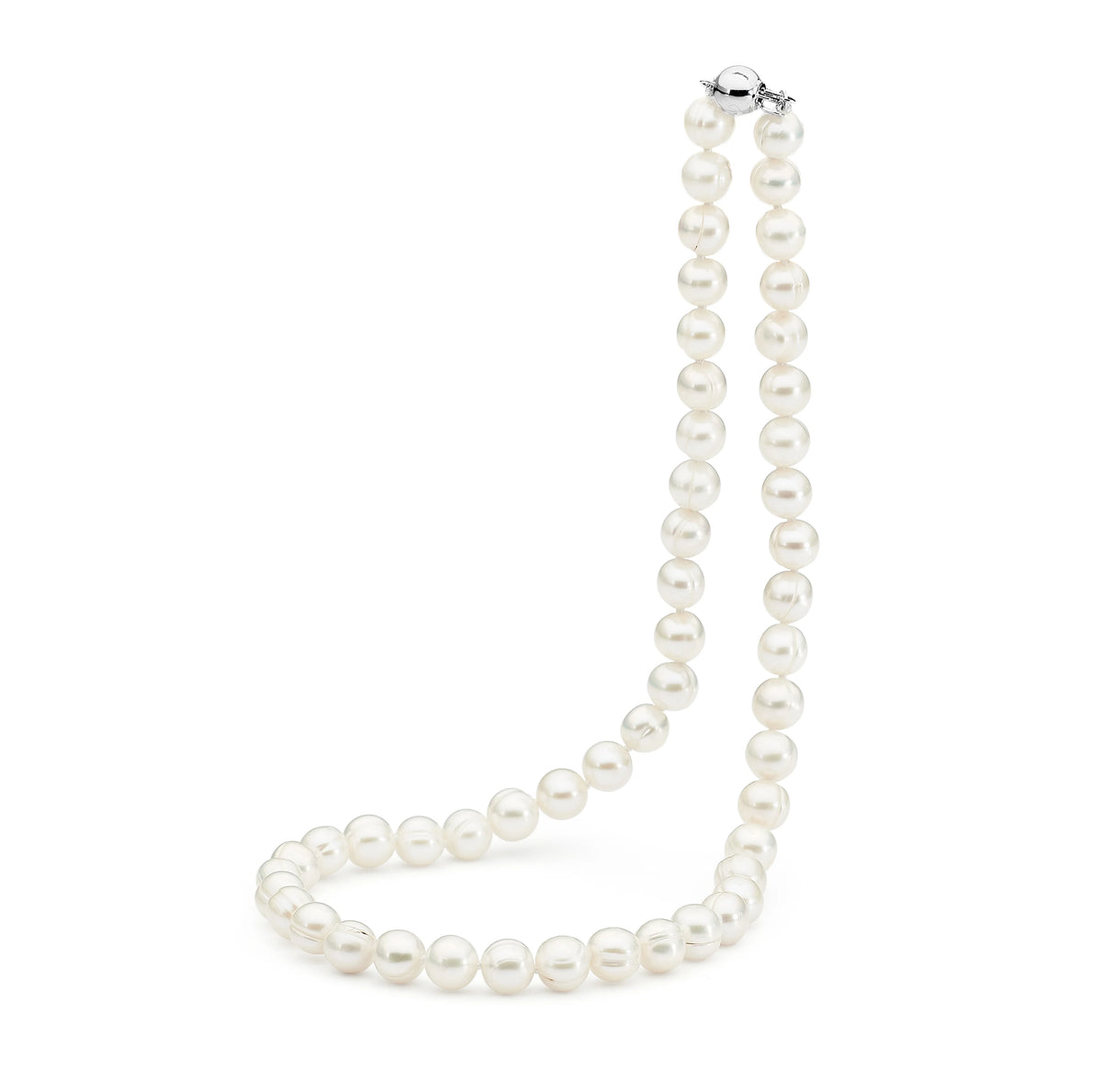 Sterling Silver Clasp 8-9mm Pearl Necklace
