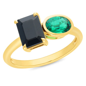 9K Yellow Gold Multicoloured Dress Ring