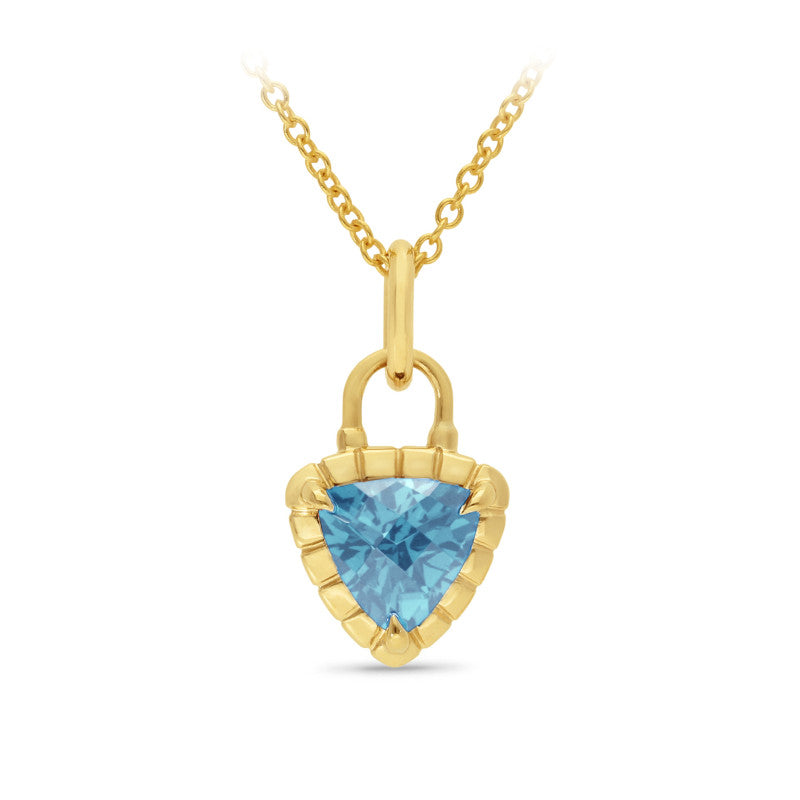 9K Yellow Gold Triliant Cut Topaz Pendant