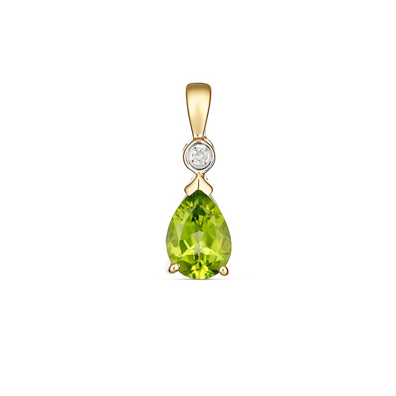 9KY Sadie Peridot &amp; Diamond Pendant