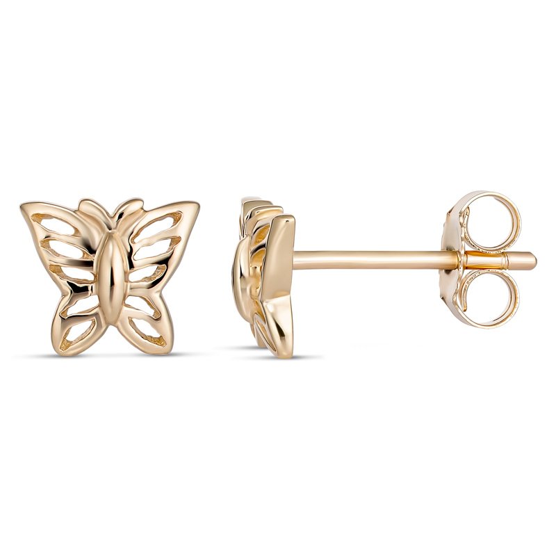 9K Yellow Gold Butterfly Studs childrens collection