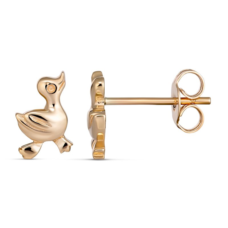 9K Yellow Gold Duck Studs childrens collection