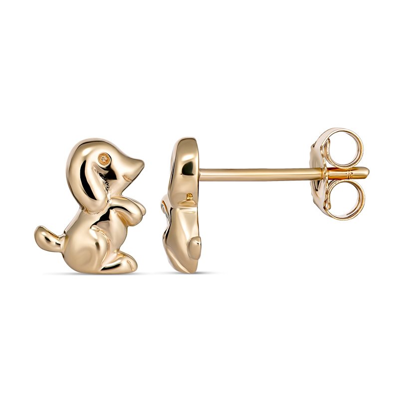 9K Yellow Gold Dog Studs childrens collection