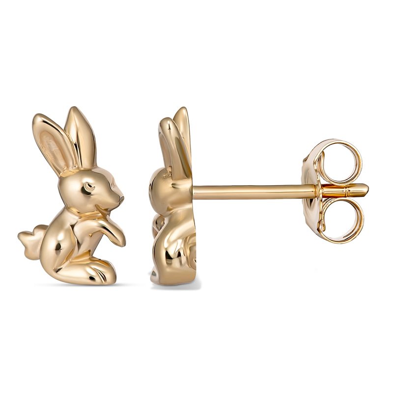 9K Yellow Gold Rabbit Studs childrens collection