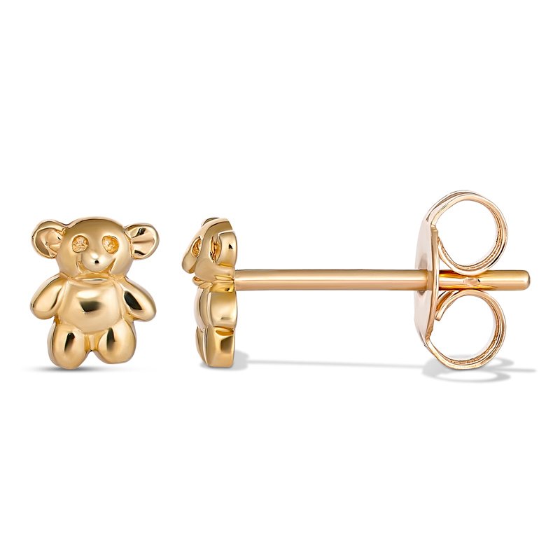 9K Yellow Gold Bear Studs childrens collection