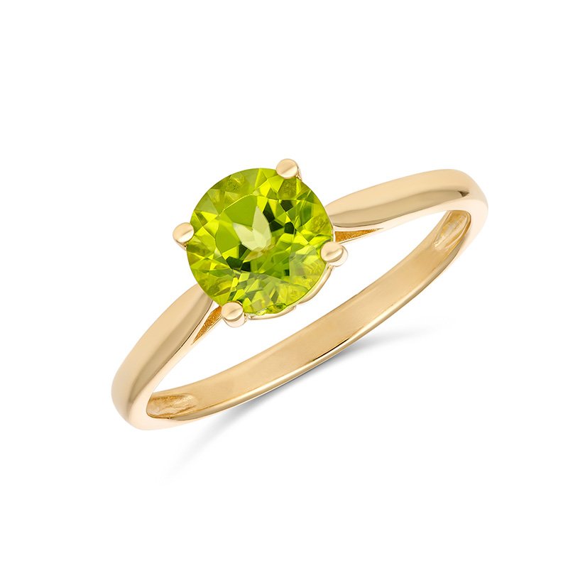 9KY Scarlett Round Peridot Ring
