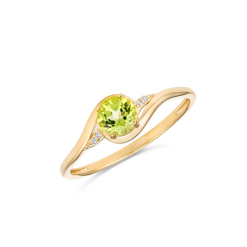 9KY Mina Round Peridot Ring