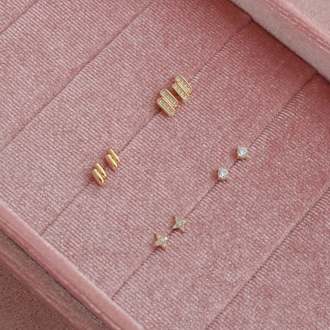 Shine Stud G/P Earrings