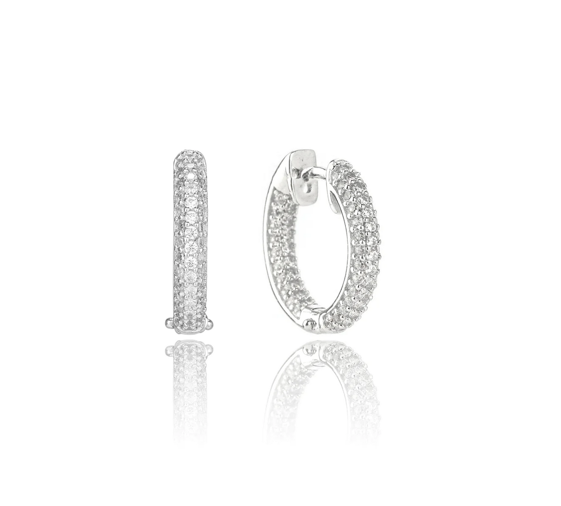 GEORGINI Goddess Pave Hoop Silver IE1129W