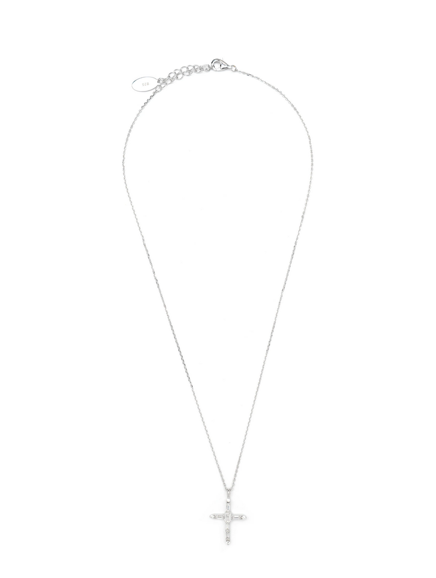 GEORGINI GIfts Baguette Cross Silver IP907W