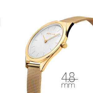 BERING ULTRA SLIM Milanese strap case: gold-coloured 31mm 17031-334