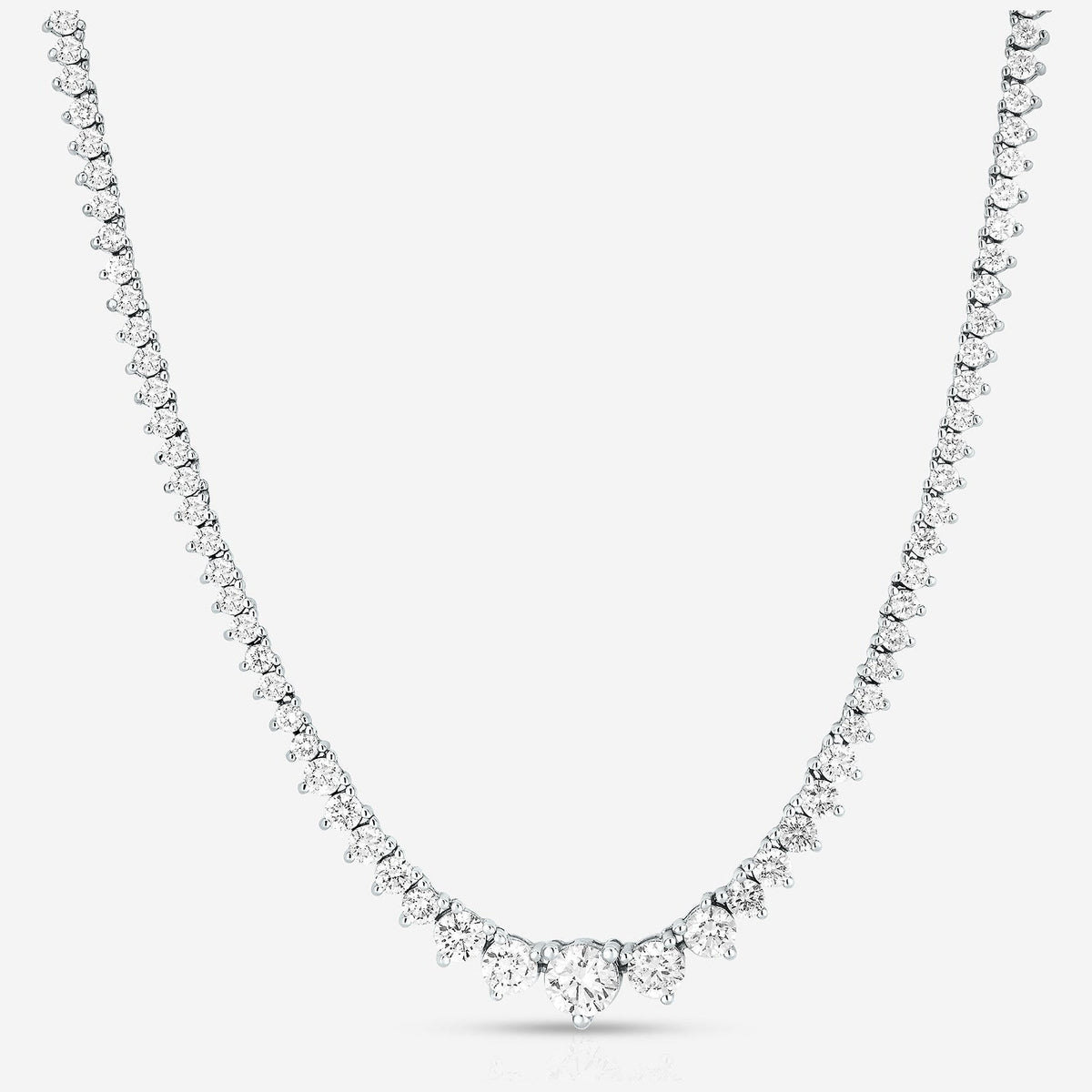 Created Moissanite Graduated Tennis Necklace 15CTW
