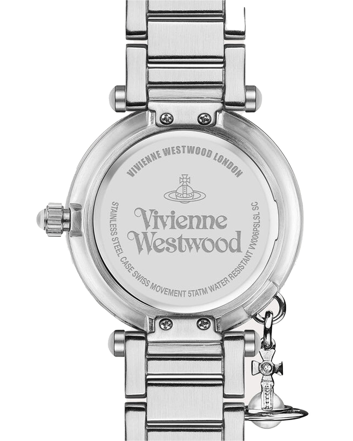 Vivienne Westwood Mother Orb Iridescent Dial Stainless Steel Strap Watch