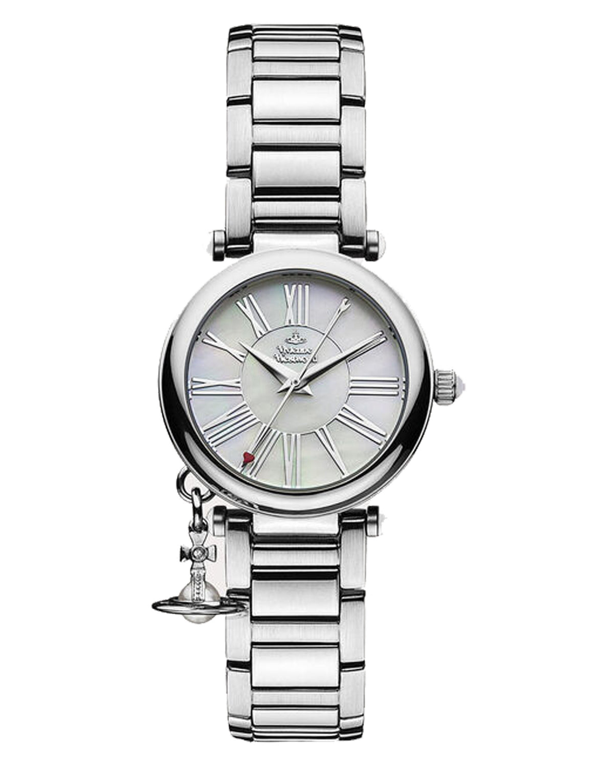 Vivienne Westwood Mother Orb Iridescent Dial Stainless Steel Strap Watch