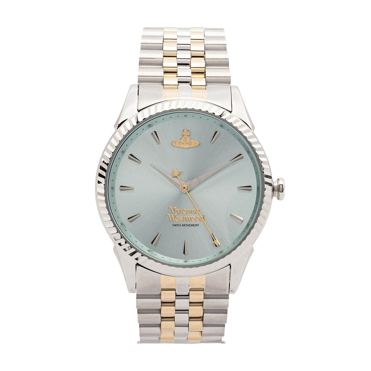 Vivienne Westwood Seymore Green Dial Two Tone Strap Watch