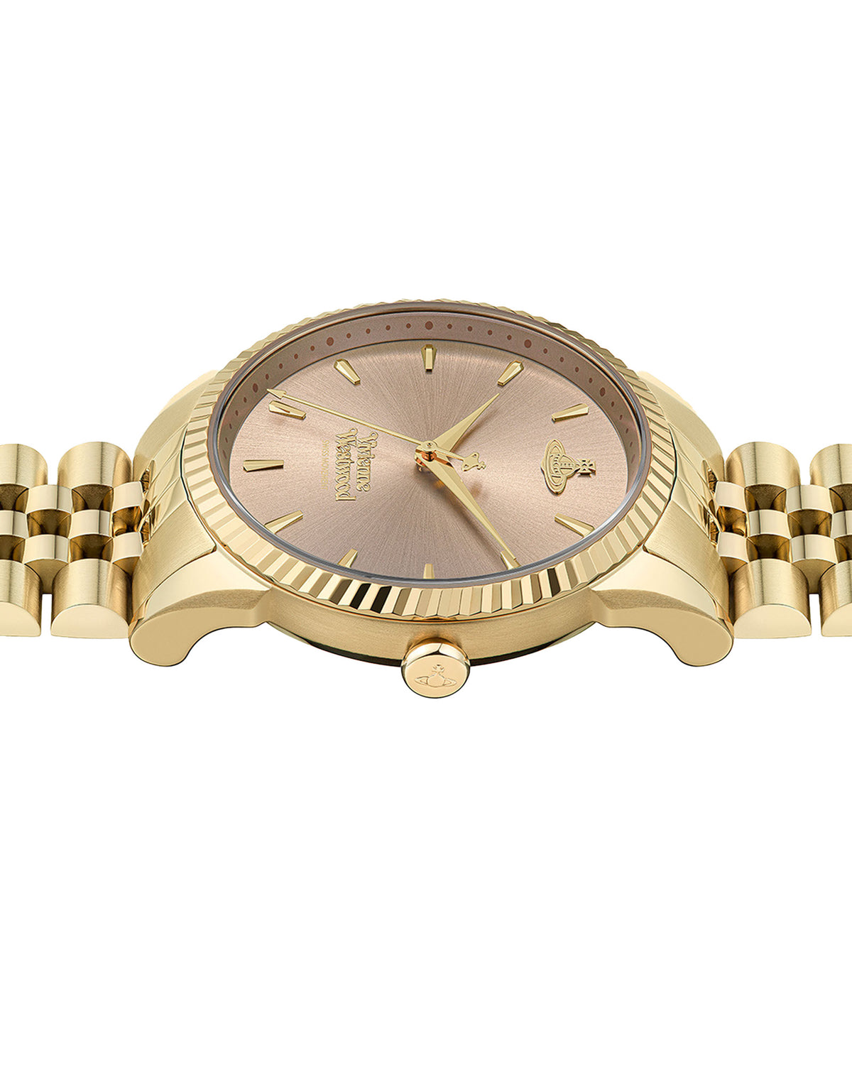 Vivienne Westwood Seymore Pink Dial Gold Strap Watch