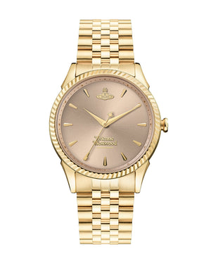 Vivienne Westwood Seymore Pink Dial Gold Strap Watch