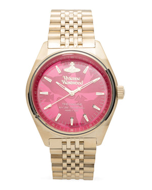 Vivienne Westwood Lady Sydenham 39mm Gold & Pink Watch