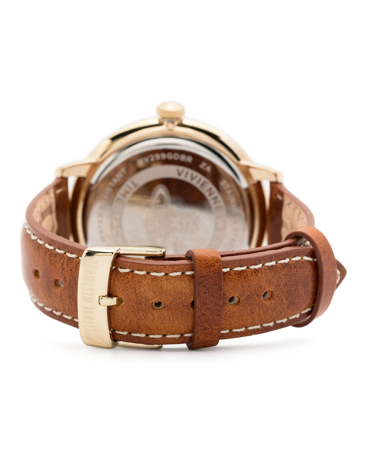 Vivienne Westwood Cavendish Gold 48mm Brown Leather Watch