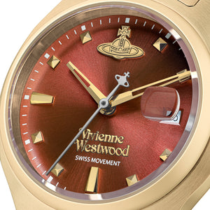 Vivienne Westwood Little Camberwell Red Dial Gold Strap Watch
