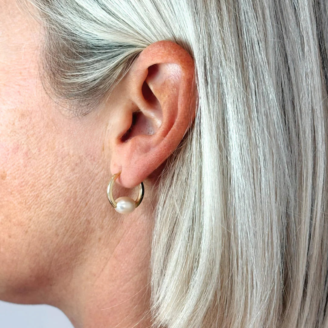 Freya Pearl Hoops