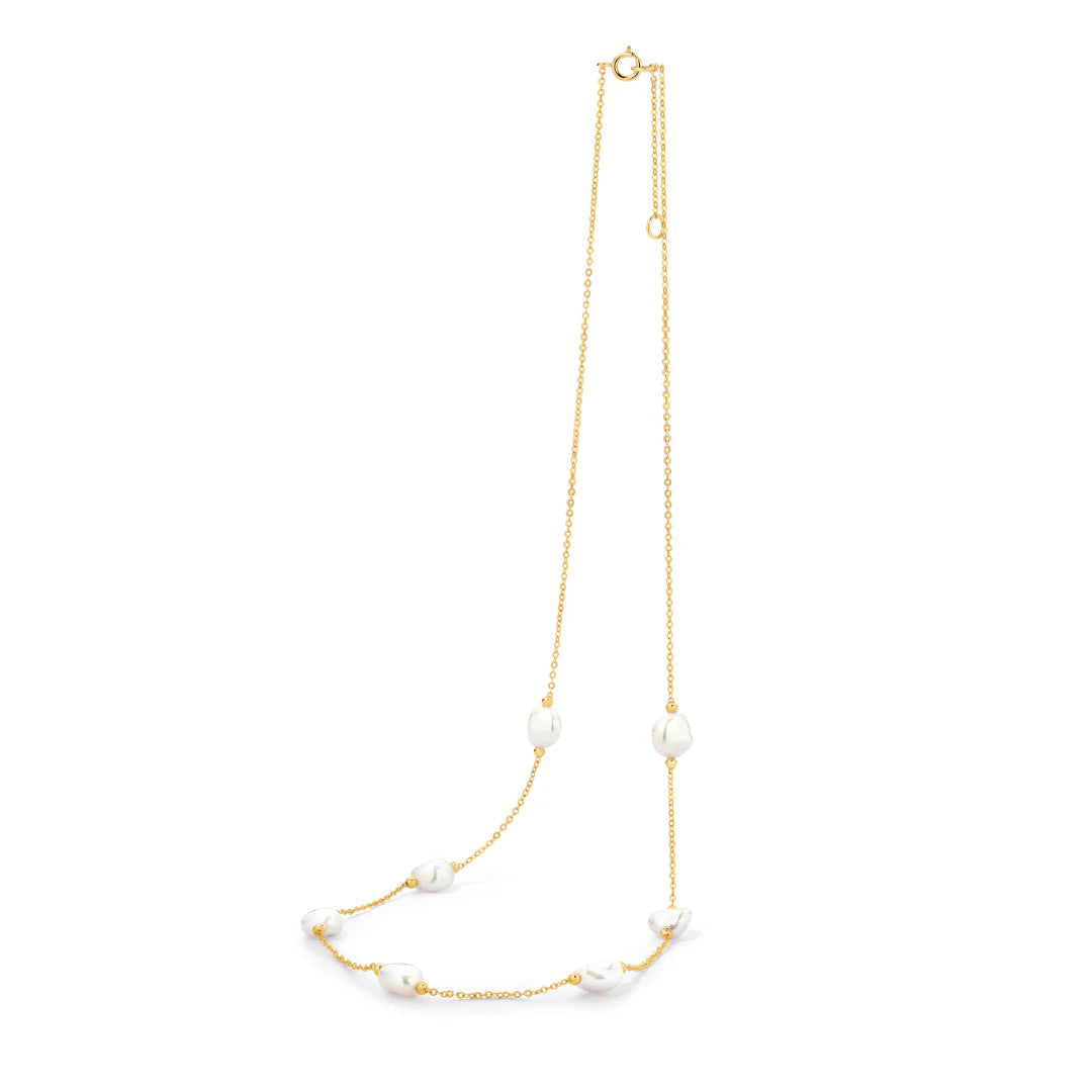14K Gold Station Pearl Juliette Necklace