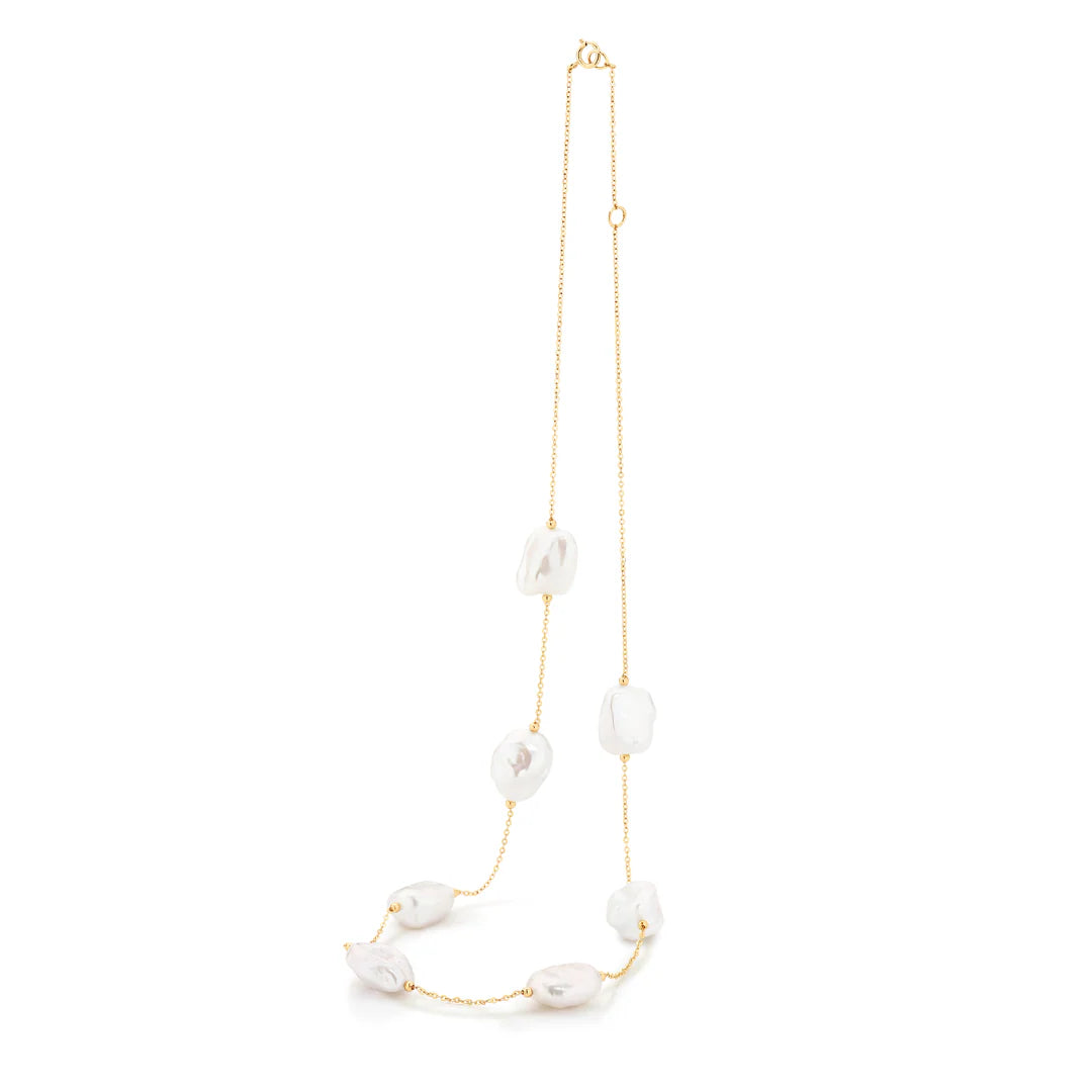 14K Gold Station Pearl Juliette Necklace