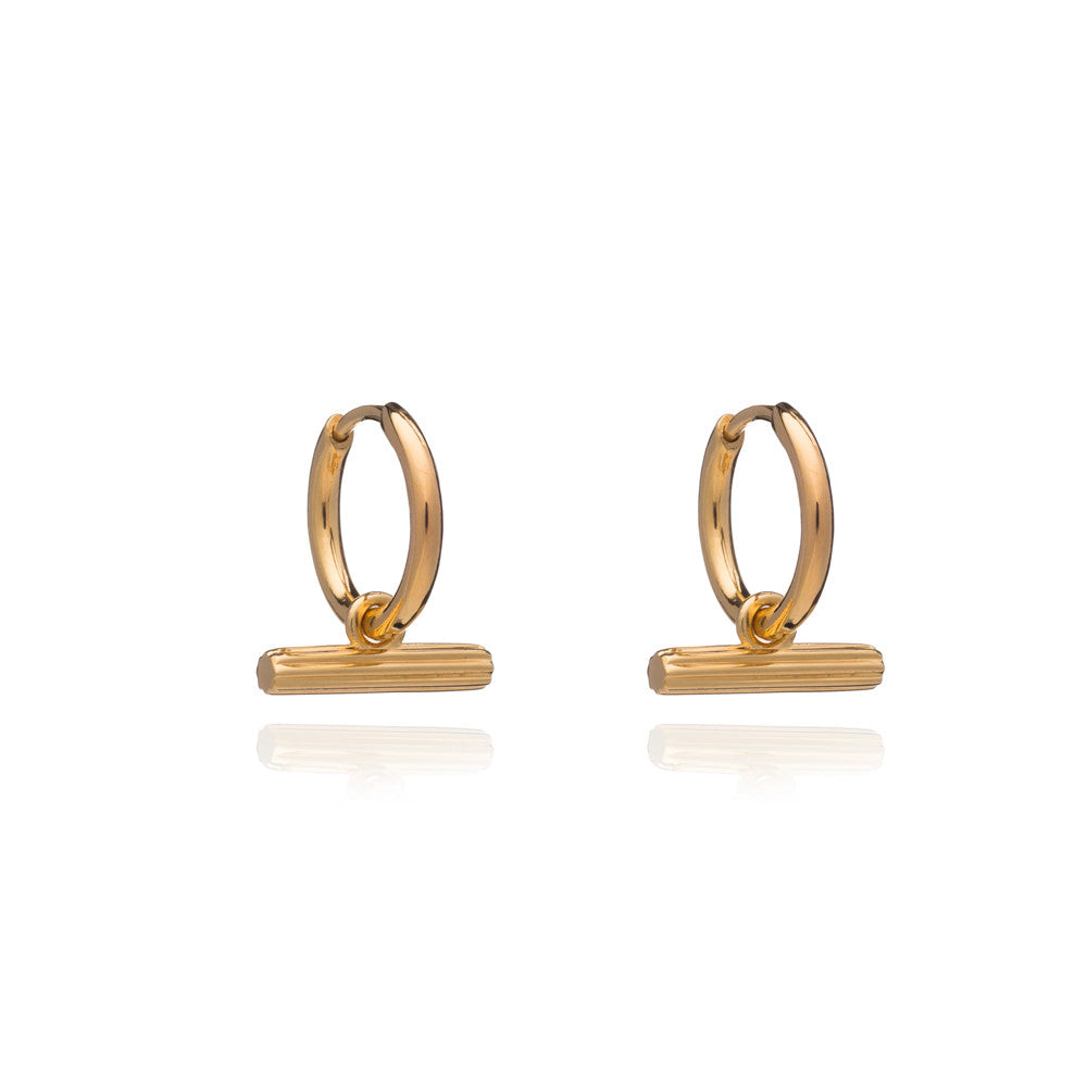 Rachel Jackson Mini T-Bar Huggie Hoop Earrings