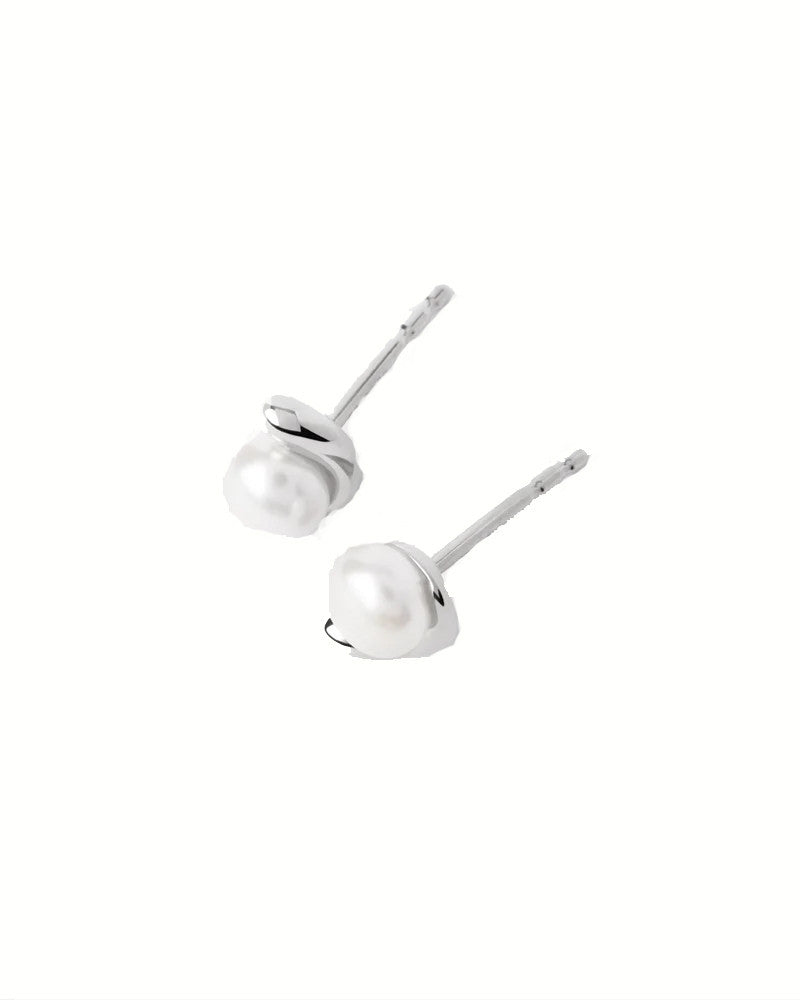 PDPAOLA La Perla Mini Stud Earrings Silver