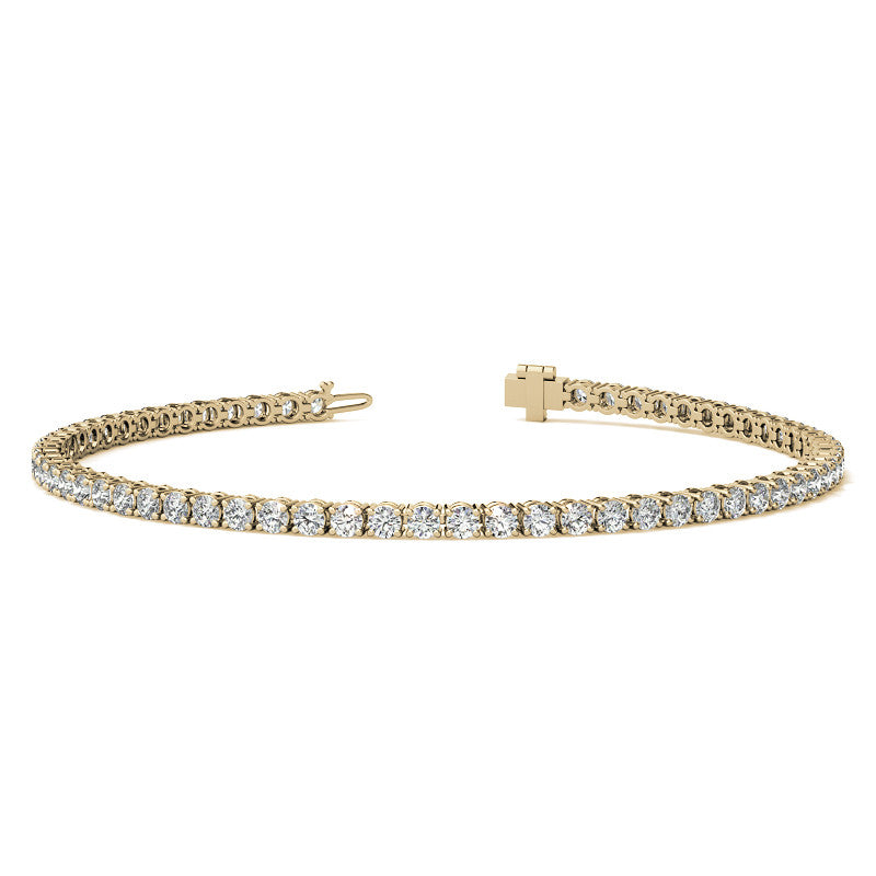 14CT White/Yellow Gold (G/Vs) AGI Certified Lab Grown Diamond Bracelet 3.50CTW
