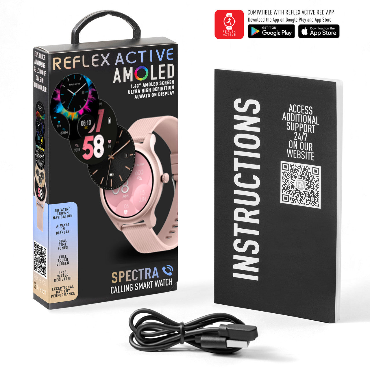 Reflex Active SERIES Spectra AMOLED Smart Watch PINK