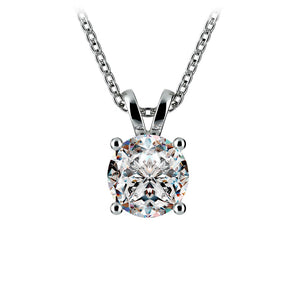 14CT White /Yellow Gold G-VS 0.5/ 0.75 Ctw Prong Set Round Diamond Pendant