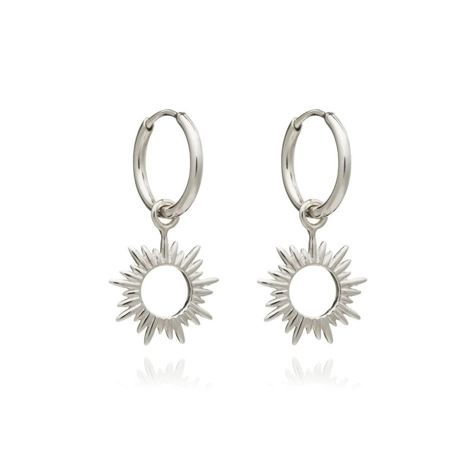 Rachel Jackson Eternal Sun Mini Hoop Earrings Silver