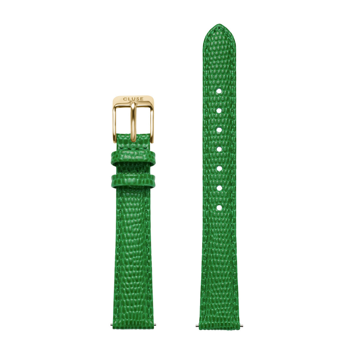 CLUSE Strap 14mm Leather Emerald Green Lizard, Gold Colour