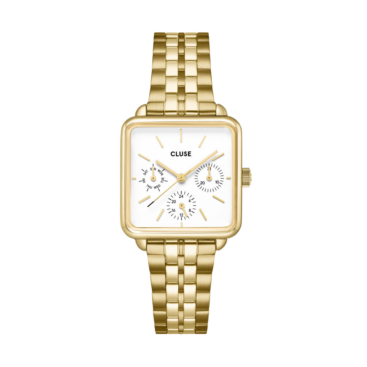 CLUSE La Tetragone Multifunction White/Gold Link
