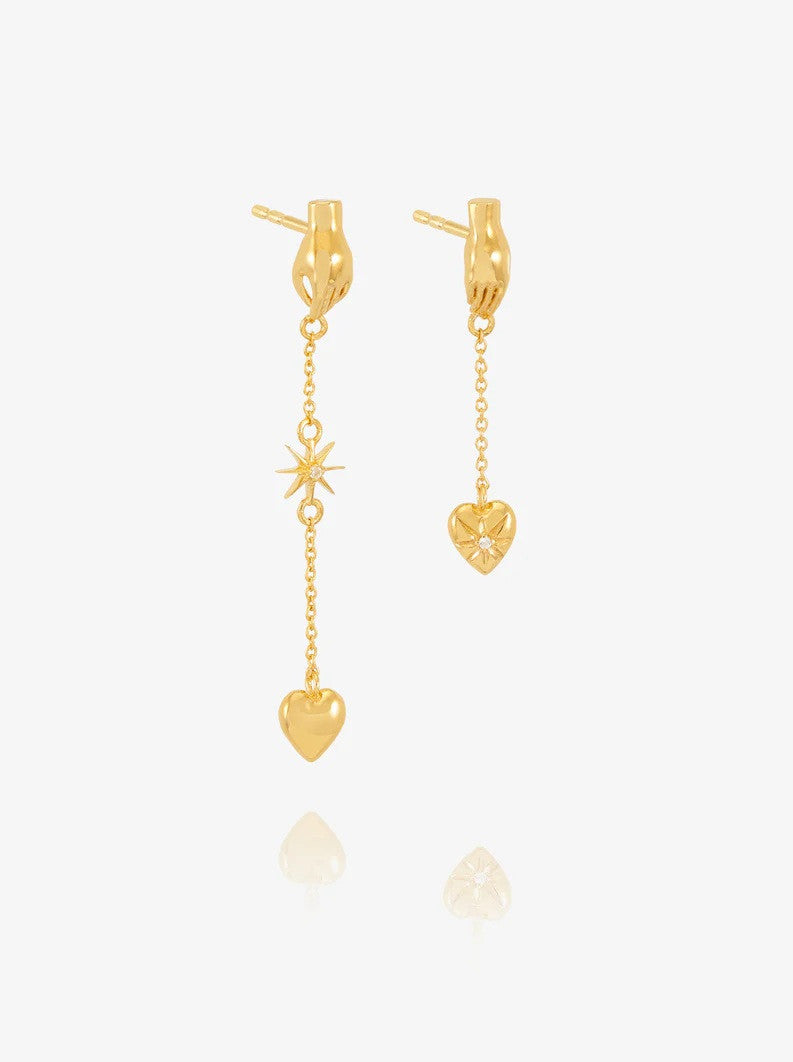 Rachel Jackson Love Story Asymmetric Drop Earrings Gold